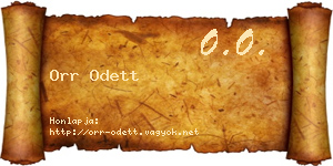 Orr Odett névjegykártya